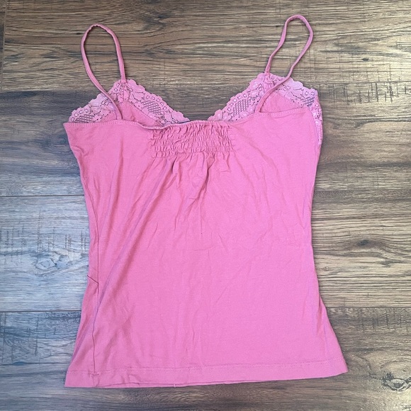 Vintage‎ Y2K Pink Floral Lace Cami Rhinestones Retro Going Out Summer Medium - Picture 3 of 5